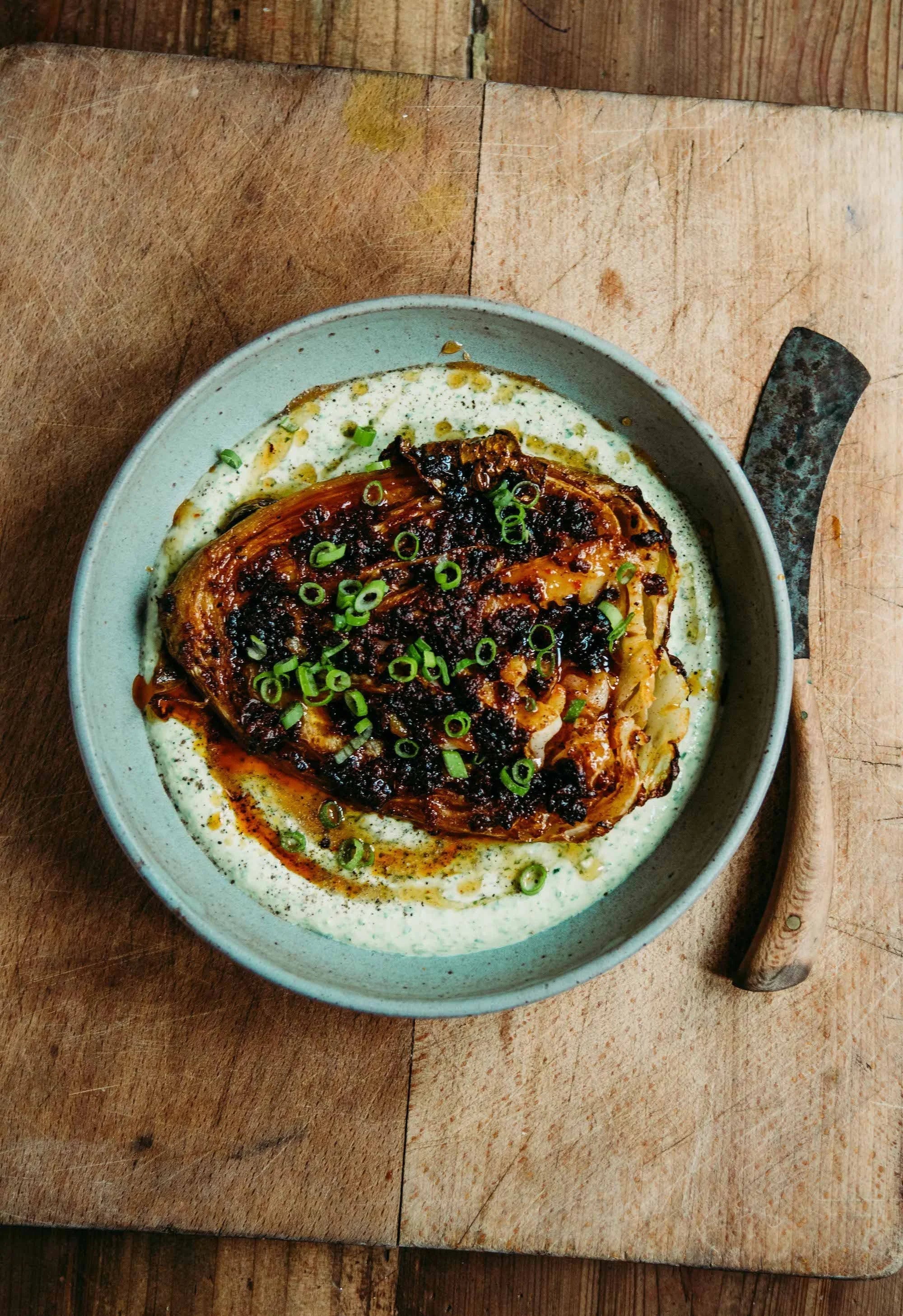NDUJA CABBAGE WITH WHIPPED FETA & HOT HONEY