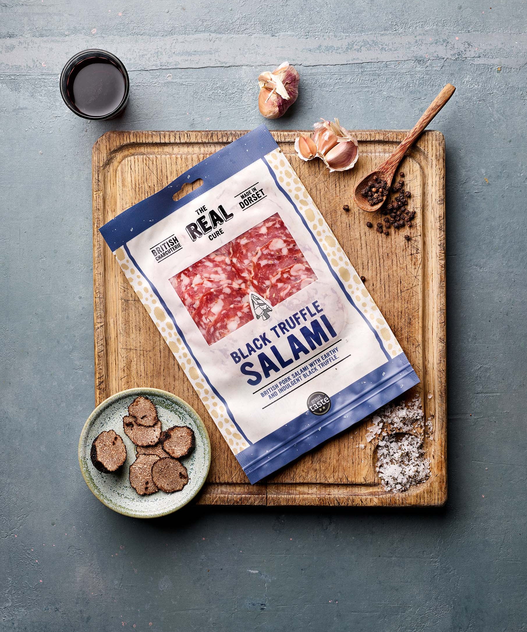 Black Truffle Salami Sliced - The Real Cure