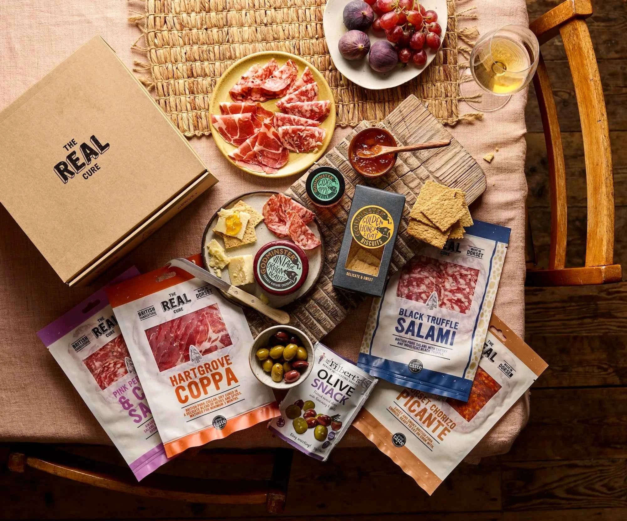 Cheese and Charcuterie Hamper – Cured Meat & Cheese Gift Box – The Real ...
