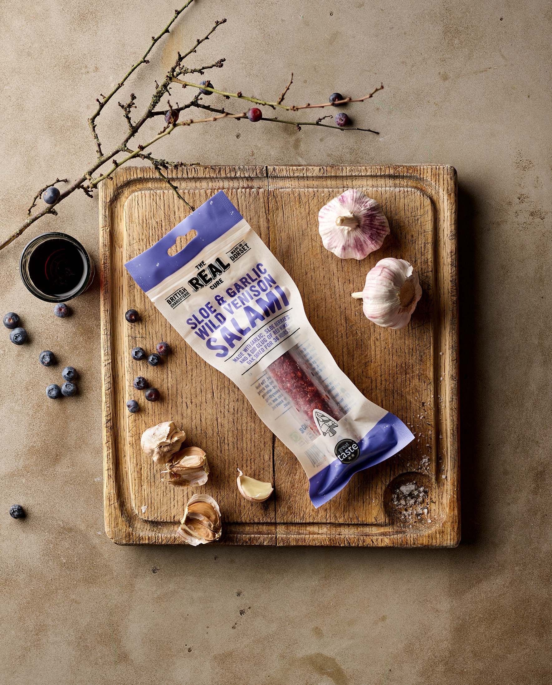 Sloe & Garlic Wild Venison Salami - The Real Cure